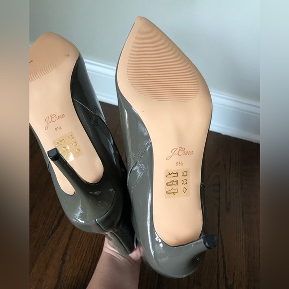 *NEW* J. Crew Women’s 9.5 Stevie Pointed Toe Ankle Boots in Gray Shiny Leather - Picture 7 of 12